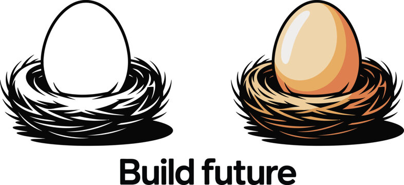 Financial growth investment nest egg savings and future concept vector illustration. Used in: blogs, retirement planning, investment content