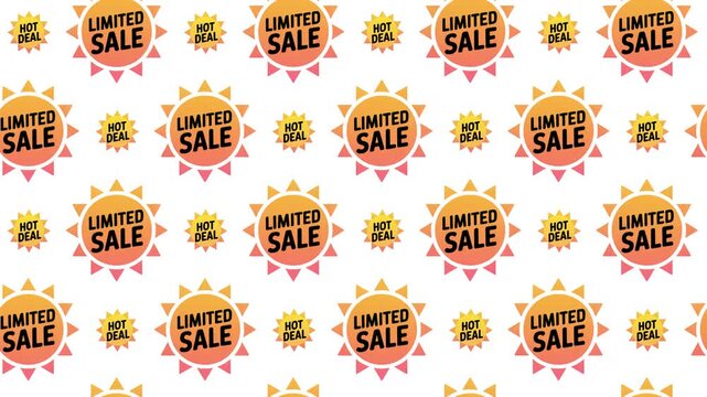 Hot Deal and Limited Sale Tag Seamless Pattern Background, e-commerce marketing and offer concept