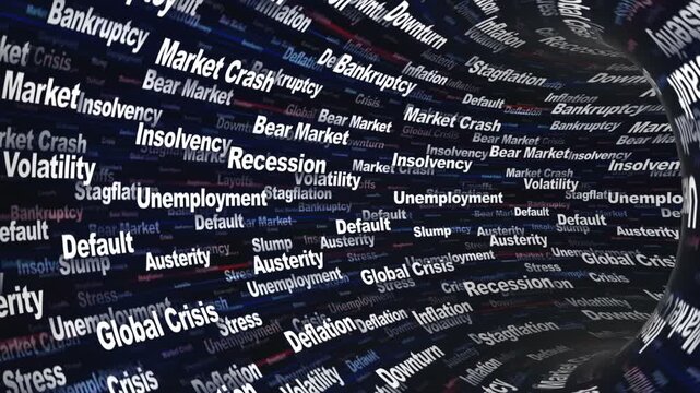 RECESSION Keywords Animation on Tunnel Walls, Background, Loop
