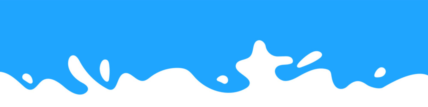 White milk splash or liquid wave as a bottom border, footer for webpage
