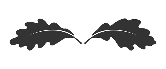 Oak leaves graphic icon. Oak leaves sign isolated on white background. Flat style. Pictogram for web graphics. Vector illustration © archivector