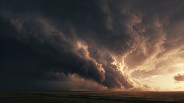 Dramatic supercell storm in southern Montana lightning weather landscape