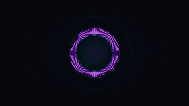 Animated Neon Radial Audio Spectrum Equalizer Visualizer