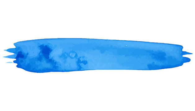 A blue paint brush with water splash shapes forming butterfly and fish designs in a simple artistic style