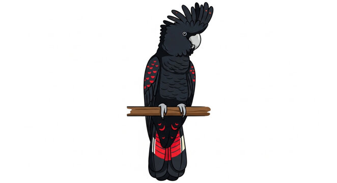 Colorful Parrot Perched on Branch with Bright Plumage.