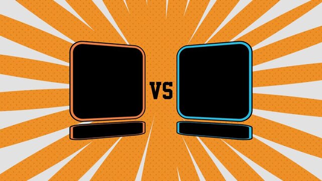 Colorful Versus Comparison Animation Template with Dynamic VS Screen Split Pop Art Background