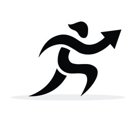 Fototapeta premium Abstract figure moving upward for growth and success concept