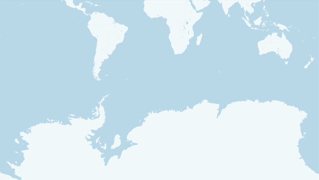 Modern minimalist vector map of Antarctica. High-quality SVG illustration of the South Pole, Antarctic Peninsula, and ice shelf coastline for posters and science infographics.