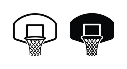 basketball hoop silhouette with two styles high quality professional detailed © APIM02SN