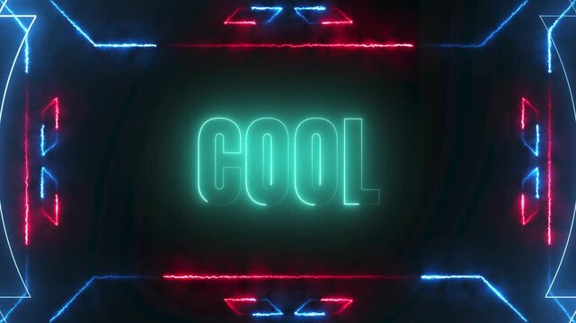 Cool Neon Sign Animation with Luminous Cyberpunk Style Frame 4k video