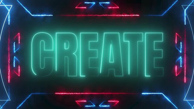 Creative Neon Typography with Cyberpunk Energy Glow Frame 4k video