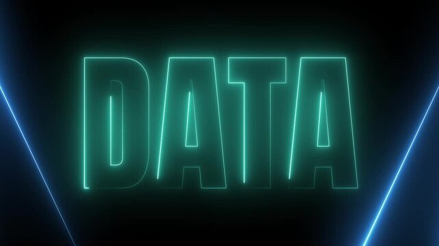 Big Data Neon Glow Typography for Software and Tech Development 4k video