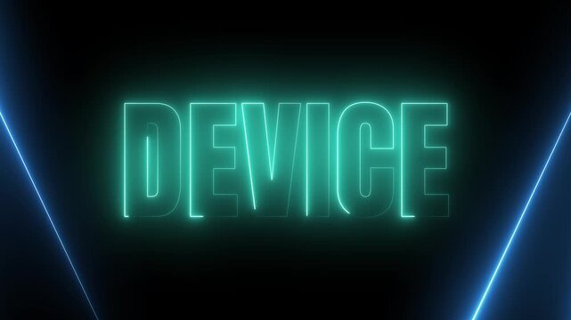 Luminous Device Neon Typography with Futuristic Light Streaks 4k video