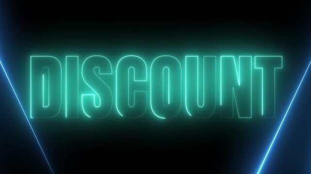 Retail Discount Neon Sign with Dynamic Multi Color Glow Effects 4k video