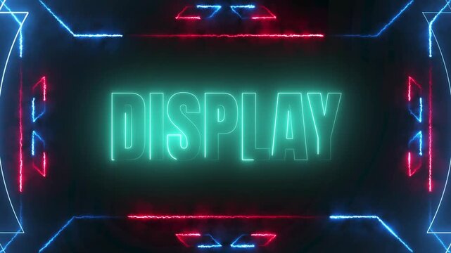 Global Display Neon Typography with Cyberpunk Energy Glow Border 4k video