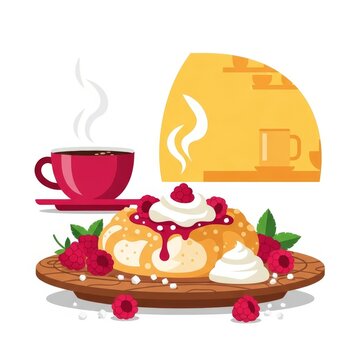 Delicious Raspberry Popover with Coffee for National Raspberry Popover Day