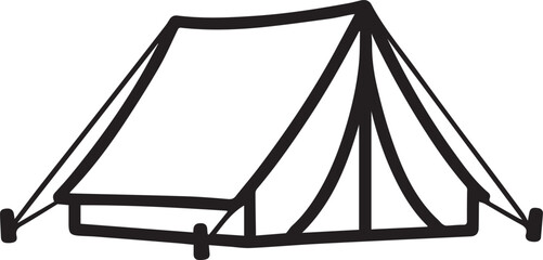 Obraz premium A simple outline of a camping tent, inviting a sense of adventure, simplicity, and the great outdoors.
