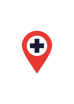 Medical location marker icon healthcare emergency symbol