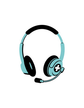 Headset icon vector illustration service support communication