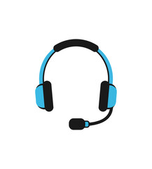 Fototapeta premium Headphones illustration blue and black isolated