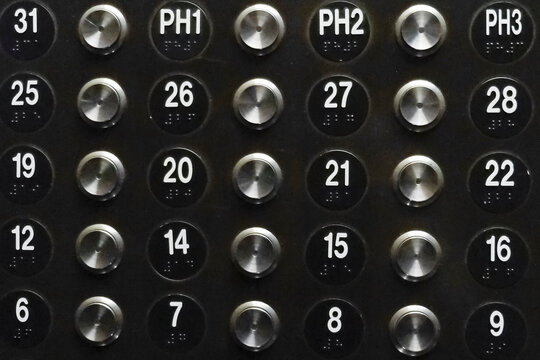 Elevator Button Panel with Penthouse Floors