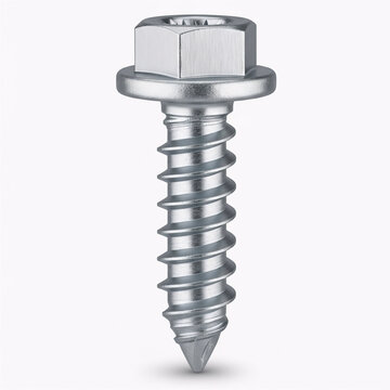 Stainless Steel Masonry Screw Isolated on White Background for Construction and DIY Projects