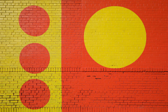Bold Orange and Yellow Geometric Wall Mural
