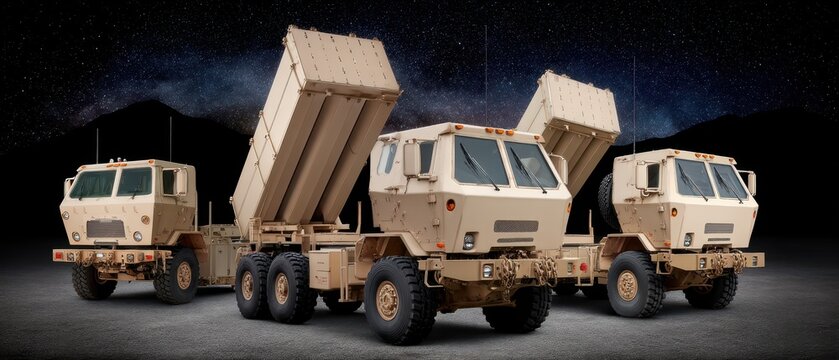 Missile launchers shoot into the starry sky with meteors visible, creating a scene of action against a cosmic backdrop