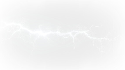 White electric lightning bolt in isolated on transparent background showing bright energy and dynamic movement with abstract patterns, light overlay, PNG © Liubov