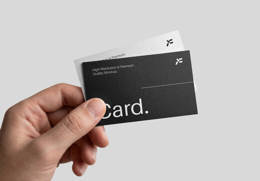 Hand Holding Business Card Mockup for Branding
