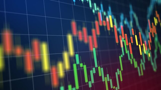 Financial graph on technology abstract background showing digital market data, business investment trend, economic analysis, and futuristic stock trading visualization concept