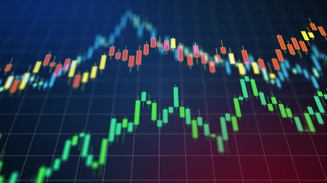 Financial graph on technology abstract background showing digital market data, business investment trend, economic analysis, and futuristic stock trading visualization concept