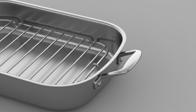 Stainless Steel Roasting Pan with Rack for Cooking.