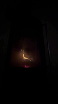 A mesmerizing flame in the fireplace