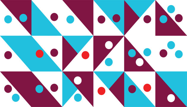 Colorful abstract geometric pattern with triangles and dots vector illustration