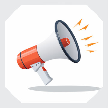 A loudspeaker emits sound waves in a graphic illustration