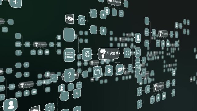 Artificial many dashboard intelligence agent and bot coworking system smart automation workflow, machine learning integration, virtual assistant, and futuristic business technology platform