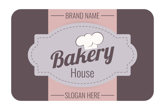 bakery cafe label with chef hat