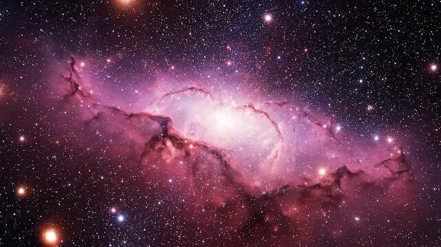 Vibrant Pink and Purple Nebula with Numerous Stars in Deep Space themed