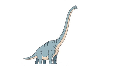 A long necked dinosaur with blue and grey stripes. © Mutmainah