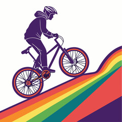 Fototapeta premium Colorful Bike Silhouette Vector Illustration