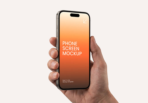 Smartphone Screen Mockup in Hand
