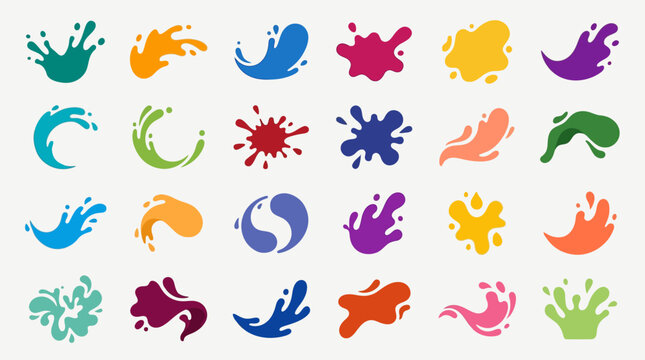 Colorful hand and paint splatter graphics.