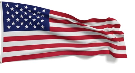 Obraz premium American flag waving on white background for 4th of July celebrations and patriotic events