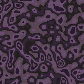 Abstract Background with Contour Forming an Organic Pattern Purple Pastel Color. Minimalist Modern Paper Cut Texture Landscapes Design Vector. Ideal for Use Background in Design Projects, Branding