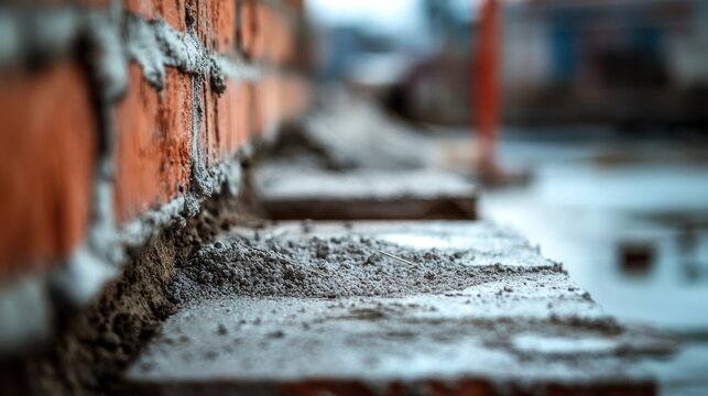 Brickwork mortar closeup