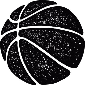 distressed basketball icons with grunge texture