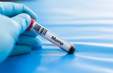 Fototapeta premium Blood sample tube for mump virus test analysis.