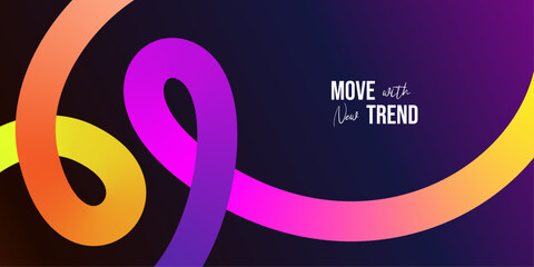 Modern dynamic 3d liquid shape with colorful gradients and typography background. © UniQ Stock