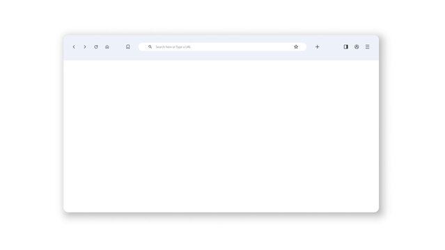 Modern web browser interface in a bright transparent theme, featuring a simplified toolbar with search input and essential icons, clean page